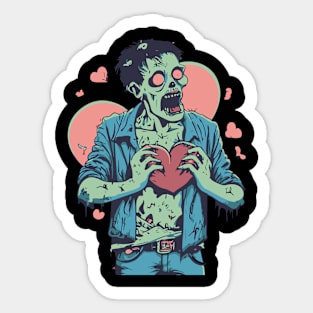 Zombie Love Undead Valentines Sticker